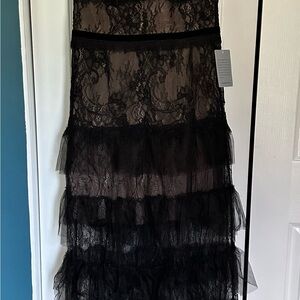 Bronx and Banco STUNNING Black Lace Maxi Skirt